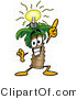 Illustration of a Cartoon Palm Tree Mascot with a Bright Idea by Mascot Junction