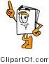 Illustration of a Cartoon Paper Mascot Pointing Upwards by Mascot Junction