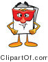 Illustration of a Cartoon Paper Mascot Wearing a Red Mask over His Face by Mascot Junction