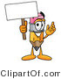 Illustration of a Cartoon Pencil Mascot Holding a Blank Sign by Toons4Biz
