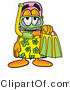 Illustration of a Cartoon Pencil Mascot in Green and Yellow Snorkel Gear by Mascot Junction