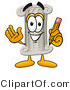 Illustration of a Cartoon Pillar Mascot Holding a Pencil by Mascot Junction