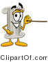 Illustration of a Cartoon Pillar Mascot Holding a Pointer Stick by Mascot Junction