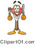 Illustration of a Cartoon Plunger Mascot Holding a Knife and Fork by Mascot Junction