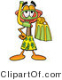 Illustration of a Cartoon Plunger Mascot in Green and Yellow Snorkel Gear by Mascot Junction