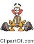 Illustration of a Cartoon Plunger Mascot Lifting a Heavy Barbell by Mascot Junction