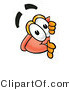 Illustration of a Cartoon Plunger Mascot Peeking Around a Corner by Mascot Junction