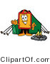 Illustration of a Cartoon Price Tag Mascot Camping with a Tent and Fire by Mascot Junction