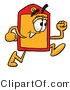 Illustration of a Cartoon Price Tag Mascot Running by Mascot Junction