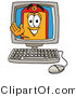 Illustration of a Cartoon Price Tag Mascot Waving from Inside a Computer Screen by Mascot Junction