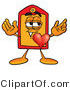 Illustration of a Cartoon Price Tag Mascot with His Heart Beating out of His Chest by Mascot Junction