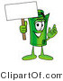 Illustration of a Cartoon Rolled Money Mascot Holding a Blank Sign by Mascot Junction