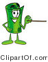Illustration of a Cartoon Rolled Money Mascot Holding a Pointer Stick by Mascot Junction