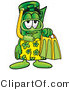 Illustration of a Cartoon Rolled Money Mascot in Green and Yellow Snorkel Gear by Mascot Junction