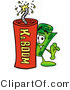 Illustration of a Cartoon Rolled Money Mascot Standing with a Lit Stick of Dynamite by Mascot Junction