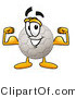 Illustration of a Cartoon Soccer Ball Mascot Flexing His Arm Muscles by Mascot Junction