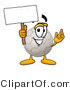 Illustration of a Cartoon Soccer Ball Mascot Holding a Blank Sign by Mascot Junction