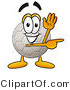 Illustration of a Cartoon Soccer Ball Mascot Waving and Pointing by Mascot Junction