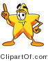 Illustration of a Cartoon Star Mascot Pointing Upwards by Mascot Junction
