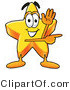 Illustration of a Cartoon Star Mascot Waving and Pointing by Mascot Junction