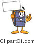 Illustration of a Cartoon Suitcase Mascot Holding a Blank Sign by Mascot Junction