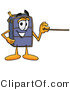 Illustration of a Cartoon Suitcase Mascot Holding a Pointer Stick by Mascot Junction