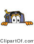 Illustration of a Cartoon Suitcase Mascot Peeking over a Surface by Mascot Junction