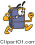 Illustration of a Cartoon Suitcase Mascot Running by Mascot Junction
