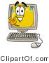 Illustration of a Cartoon Sun Mascot Waving from Inside a Computer Screen by Mascot Junction