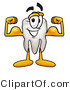 Illustration of a Cartoon Tooth Mascot Flexing His Arm Muscles by Mascot Junction