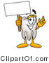 Illustration of a Cartoon Tooth Mascot Holding a Blank Sign by Mascot Junction