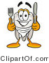 Illustration of a Cartoon Tooth Mascot Holding a Knife and Fork by Mascot Junction