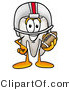 Illustration of a Cartoon Tooth Mascot in a Helmet, Holding a Football by Mascot Junction