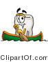 Illustration of a Cartoon Tooth Mascot Rowing a Boat by Mascot Junction