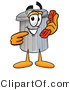 Illustration of a Cartoon Trash Can Mascot Holding a Telephone by Mascot Junction