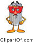 Illustration of a Cartoon Trash Can Mascot Wearing a Red Mask over His Face by Mascot Junction