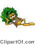 Illustration of a Cartoon Tree Mascot Resting His Head on His Hand by Mascot Junction