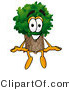 Illustration of a Cartoon Tree Mascot Sitting by Mascot Junction