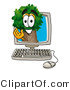 Illustration of a Cartoon Tree Mascot Waving from Inside a Computer Screen by Mascot Junction