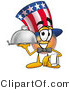 Illustration of a Cartoon Uncle Sam Mascot Dressed As a Waiter and Holding a Serving Platter by Toons4Biz