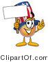 Illustration of a Cartoon Uncle Sam Mascot Holding a Blank Sign by Mascot Junction