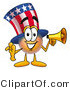 Illustration of a Cartoon Uncle Sam Mascot Holding a Megaphone by Mascot Junction