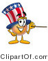 Illustration of a Cartoon Uncle Sam Mascot Holding a Pointer Stick by Mascot Junction