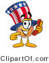 Illustration of a Cartoon Uncle Sam Mascot Holding a Telephone by Mascot Junction
