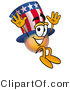 Illustration of a Cartoon Uncle Sam Mascot Jumping by Mascot Junction