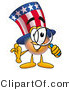 Illustration of a Cartoon Uncle Sam Mascot Looking Through a Magnifying Glass by Mascot Junction