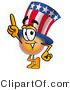 Illustration of a Cartoon Uncle Sam Mascot Pointing Upwards by Mascot Junction