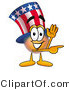 Illustration of a Cartoon Uncle Sam Mascot Waving and Pointing by Mascot Junction