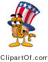 Illustration of a Cartoon Uncle Sam Mascot Whispering and Gossiping by Mascot Junction