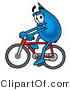 Illustration of a Cartoon Water Drop Mascot Riding a Bicycle by Mascot Junction